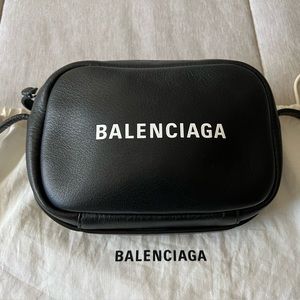 Balenciaga Calfskin Logo Crossbody Bag